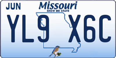 MO license plate YL9X6C