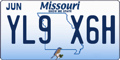 MO license plate YL9X6H