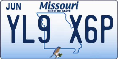 MO license plate YL9X6P