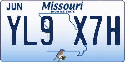 MO license plate YL9X7H