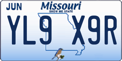 MO license plate YL9X9R