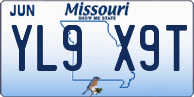 MO license plate YL9X9T