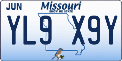 MO license plate YL9X9Y