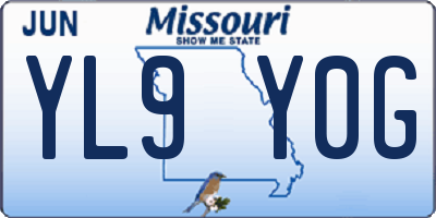 MO license plate YL9Y0G