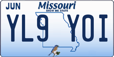 MO license plate YL9Y0I