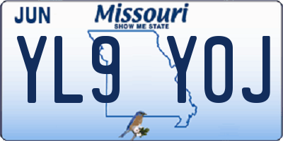 MO license plate YL9Y0J