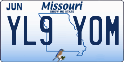 MO license plate YL9Y0M