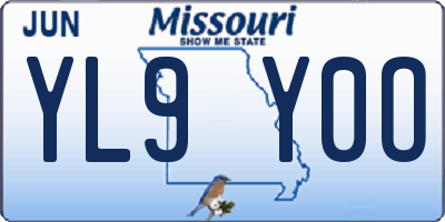 MO license plate YL9Y0O