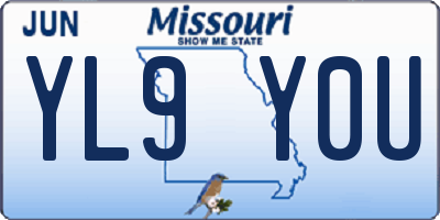 MO license plate YL9Y0U