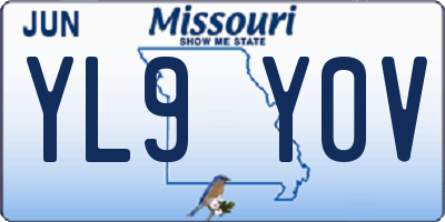 MO license plate YL9Y0V