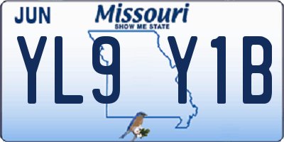 MO license plate YL9Y1B