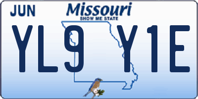 MO license plate YL9Y1E