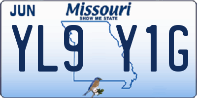 MO license plate YL9Y1G