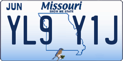 MO license plate YL9Y1J