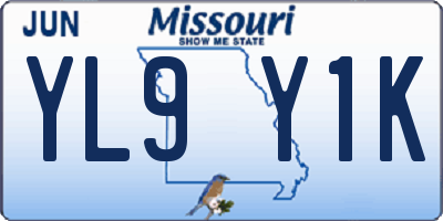 MO license plate YL9Y1K