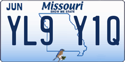 MO license plate YL9Y1Q