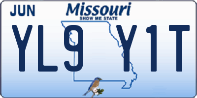 MO license plate YL9Y1T