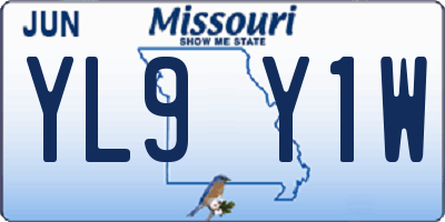 MO license plate YL9Y1W