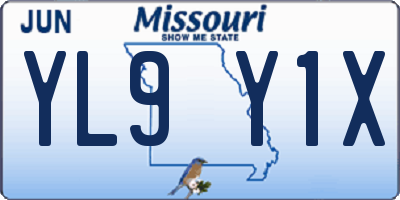 MO license plate YL9Y1X