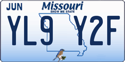 MO license plate YL9Y2F