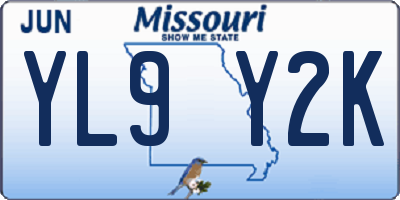 MO license plate YL9Y2K