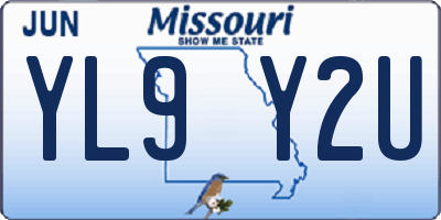 MO license plate YL9Y2U
