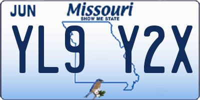 MO license plate YL9Y2X