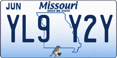 MO license plate YL9Y2Y