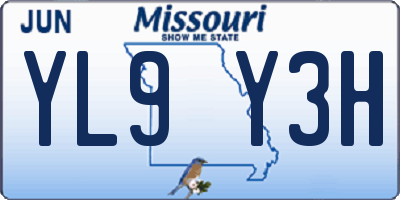 MO license plate YL9Y3H