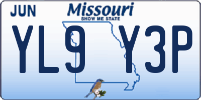 MO license plate YL9Y3P