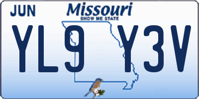 MO license plate YL9Y3V
