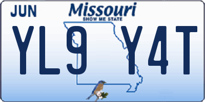 MO license plate YL9Y4T
