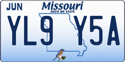MO license plate YL9Y5A