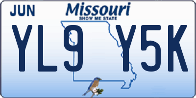 MO license plate YL9Y5K