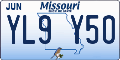 MO license plate YL9Y5O
