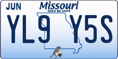 MO license plate YL9Y5S
