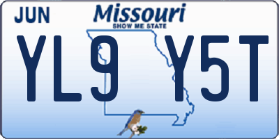 MO license plate YL9Y5T