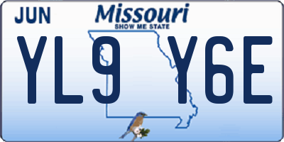 MO license plate YL9Y6E