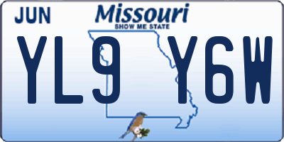 MO license plate YL9Y6W