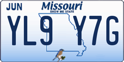 MO license plate YL9Y7G