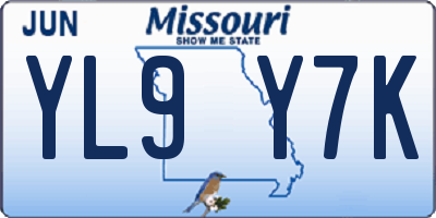 MO license plate YL9Y7K