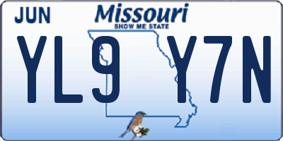 MO license plate YL9Y7N