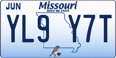 MO license plate YL9Y7T