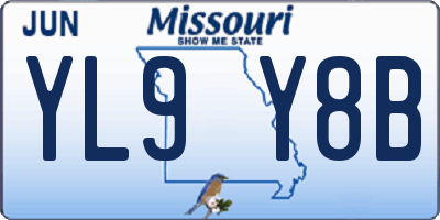 MO license plate YL9Y8B