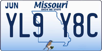 MO license plate YL9Y8C