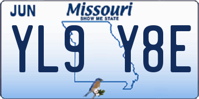 MO license plate YL9Y8E