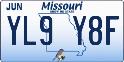 MO license plate YL9Y8F