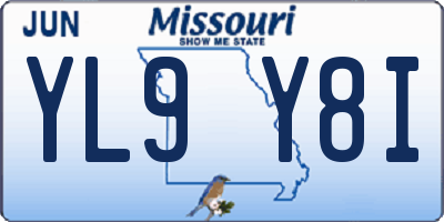MO license plate YL9Y8I