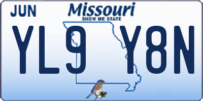 MO license plate YL9Y8N