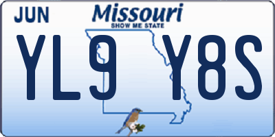 MO license plate YL9Y8S
